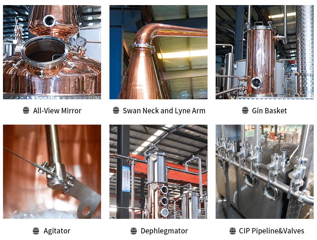 800L Complete Grain Whisky Distillery Equipment